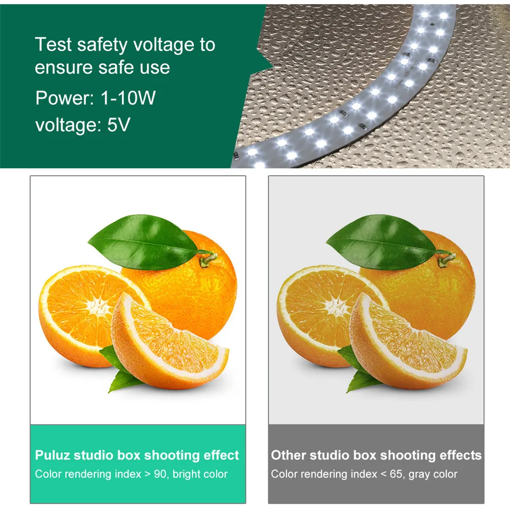 ⁦لايت بوكس محمول Mini Photography Softbox مع ضوء Ring LED Light قابل للتنظيم و 12 خلفية ملونة⁩ - الصورة ⁦5⁩