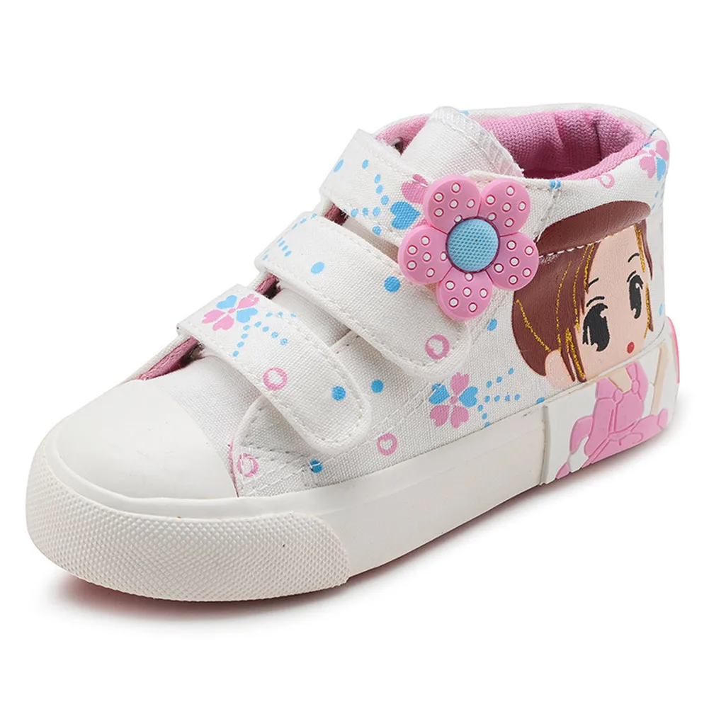 Kid Shoes Girls Canvas Shoes Girls Safety Shoes with Breathable and Lace for Women Gilrs - Цвет: Белый