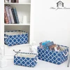 Cube Canvas Fabric Storage Basket Clothes Folding Storage Box For Nursery Underwear Toy Organizer Laundry Basket With Handle 2