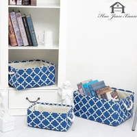 Cube Canvas Fabric Storage Basket Clothes Folding Storage Box For Nursery Underwear Toy Organizer Laundry Basket With Handle 2