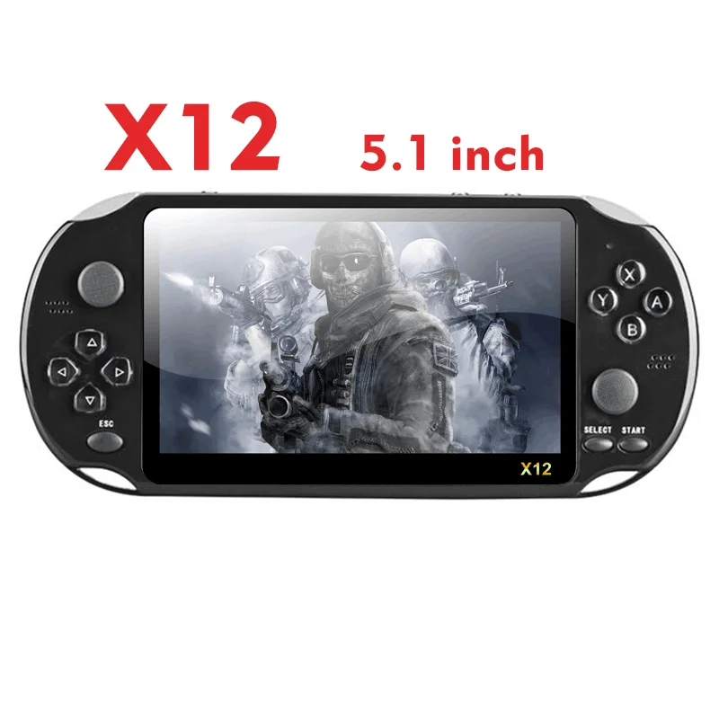 X12 black Новое поступление 5,0 дюймов Большой экран Портативный игровой плеер Поддержка ТВ выход с MP3/кино камера мультимедиа видео игровая консоль - Цвет: X12 black