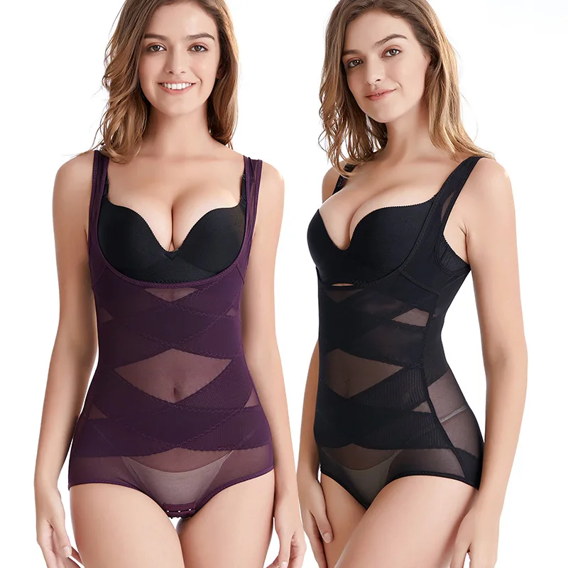 

Sexy Lace Bodysuit Women Girdle Waist Bustiers Classic Black Corset Transparent Slimming Shaper Crotch Breasted Plus Size Tummy