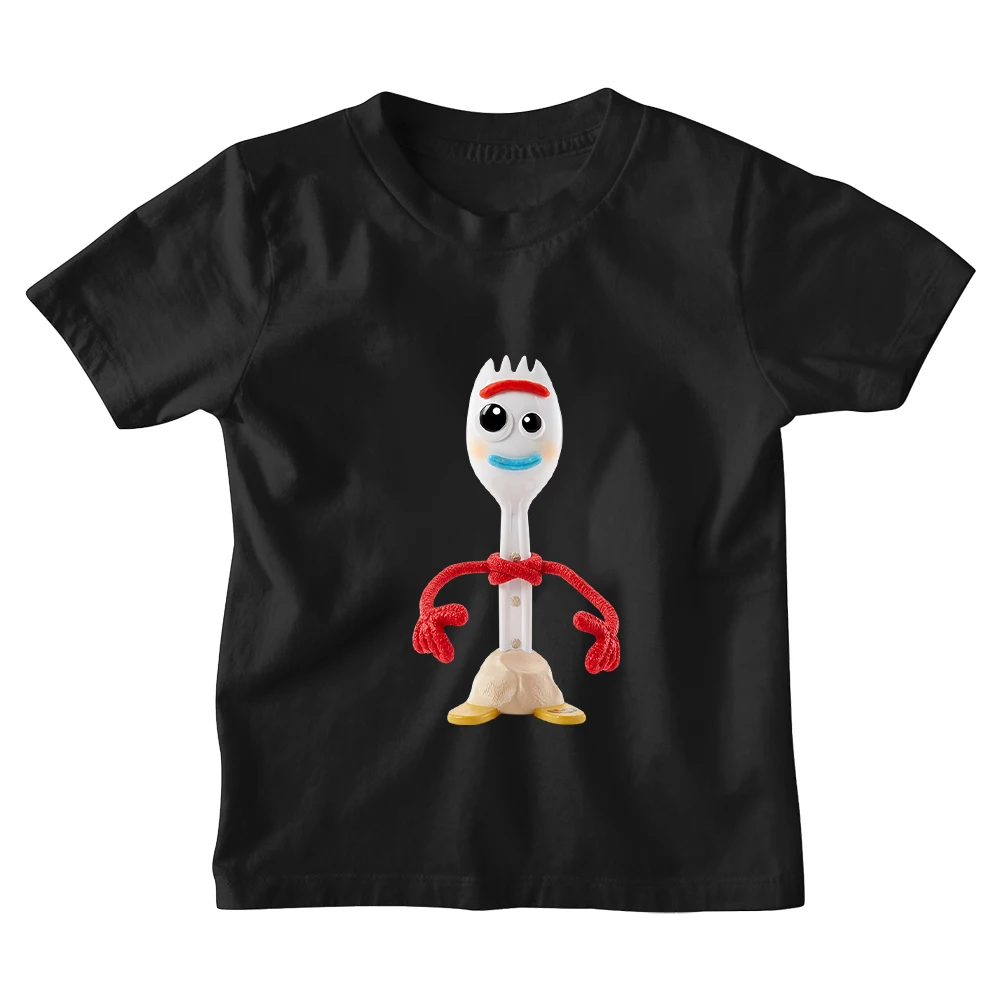 

Disney Toy Story Fork Children T-Shirts Cartoon Printing Summer New Products Four Seasons Unisex T Shirts Comfort T Shirt Kids