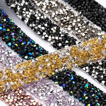 

QIAO 1yard/roll 1.5cm Fashion Rhinestone Tape Trim Resin Crystal Decoration Trimming For DIY Shoes Banding Garment Hat Shiny