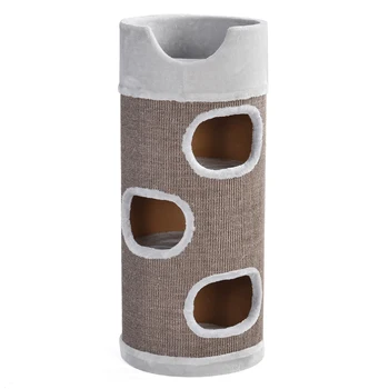 

Sisal Barrel Cat Scratching Post Large Scratching Board Double Cat Tent Three-Layer Sisal Cat Scratching Cat Climbing Frame