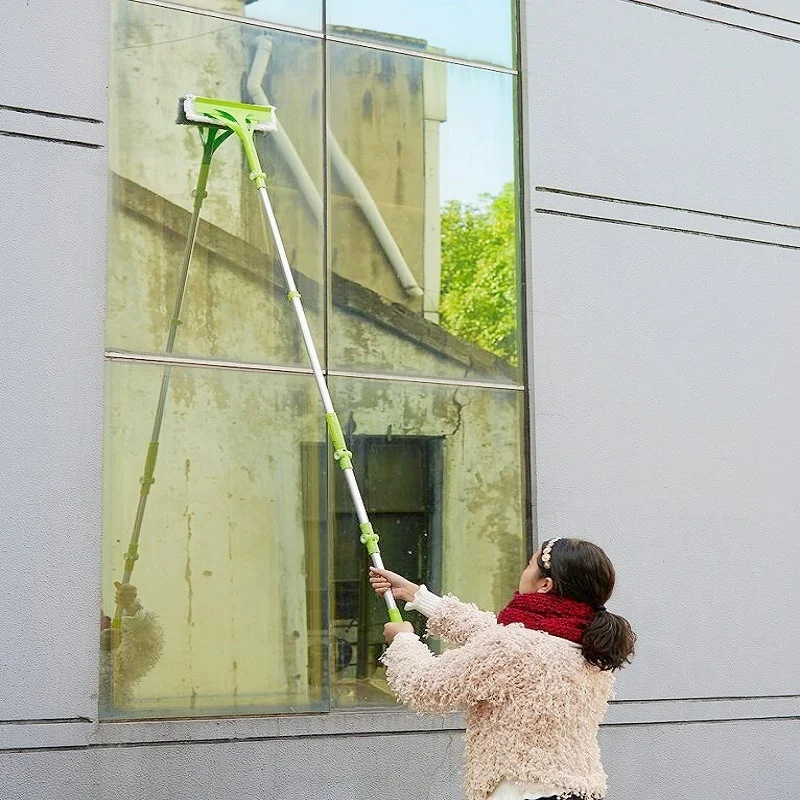 Scraper Cleaner with Silicone Brush Aluminum Shower Squeegee