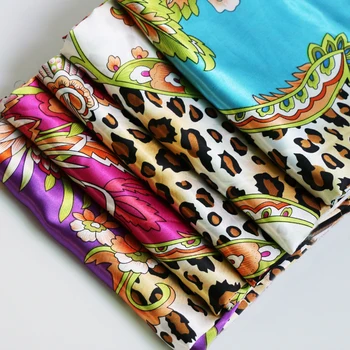 

Africa Fabric Satin Printed Polyester Scarf Material Meter