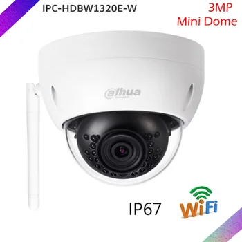

Dahua 3MP HD WiFi Camera IR Mini Dome Camera IPC-HDBW1320E-W Wireless Network Camera Max. IR LEDs Length 30m Support SD card