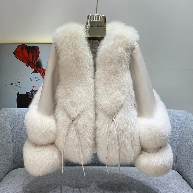 Женское короткое теплое меховое пальто ZDFURS * 2021 из овечьей шкуры пуховик хлопка