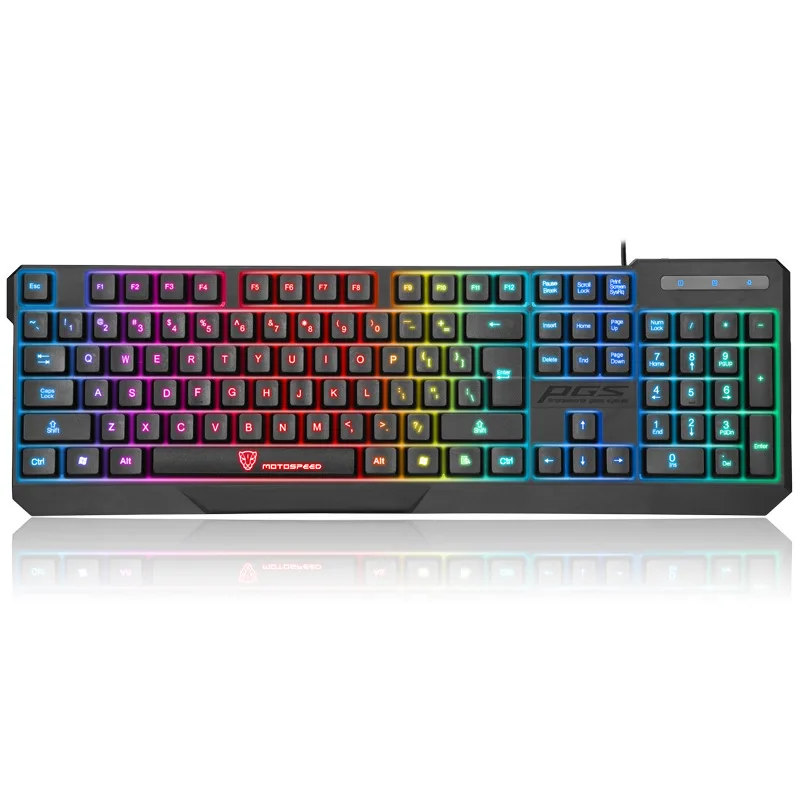 

Motospeed Rainbow Backlight Gaming Keyboard Mount Leopard K70L Wired Keyboard Laptop Computer Related Products Accessories