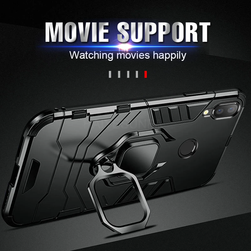 Luxury Armor Metal Magentic Ring Phone Case For Xiaomi Redmi Note 8 7 6 5 K20 3