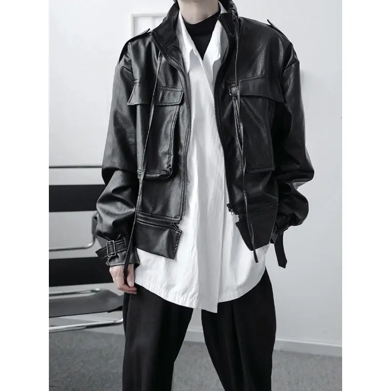 

Men's jacket 2020 Autumn new slim solid color dark black zipper long-sleeve jacket casual personality youth men's wear