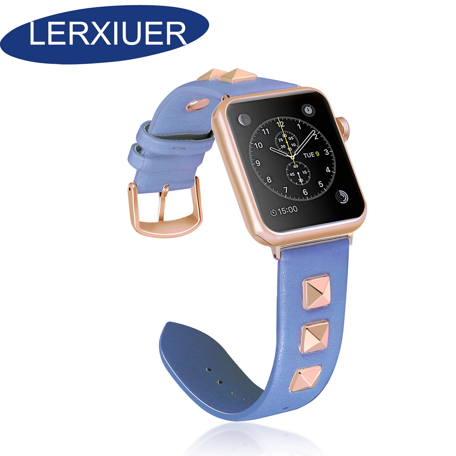 

Leather strap for ремешок для apple watch 5 4 3 rivet style correa apple watch 42mm 38mm single bracelet iwatch band accessories