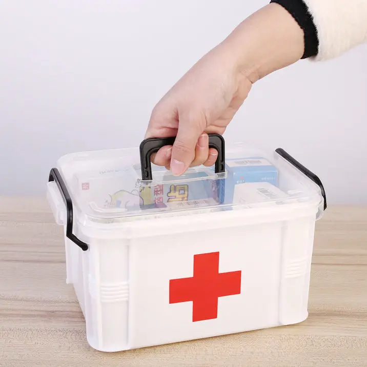 Household Medicine Box First Aid Multi-layer Medicine Storage Box Plastic Family Health Box Multi-function Large Capacity E11212 1