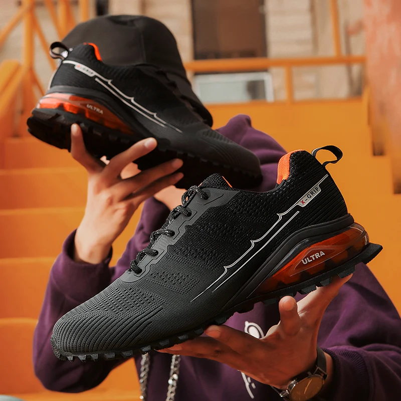 Extra-large marathon running shoes men's shoes non-slip shock absorption cross-country running shoes outdoor travel sports shoes