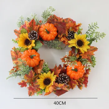 

1PC 40CM/15.7INCH Artificial Flowers Wreath Festival Door Knocker Decorative Garland Wedding Background Accessories Wall Hanging