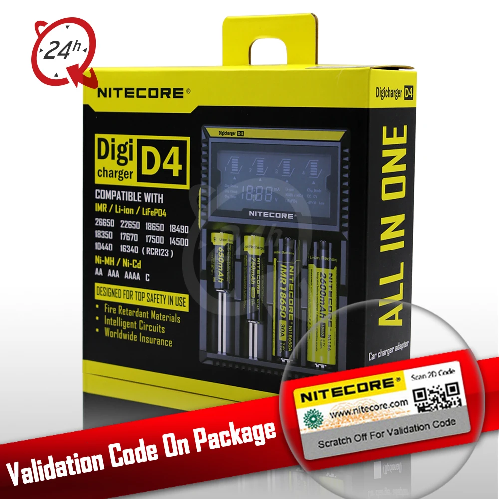 Nitecore D4 D2 I4 I2 зарядное устройство ЖК-дисплей интеллектуальная литий-ионная Зарядка 18650 14500 26650 16340 AA AAA батареи
