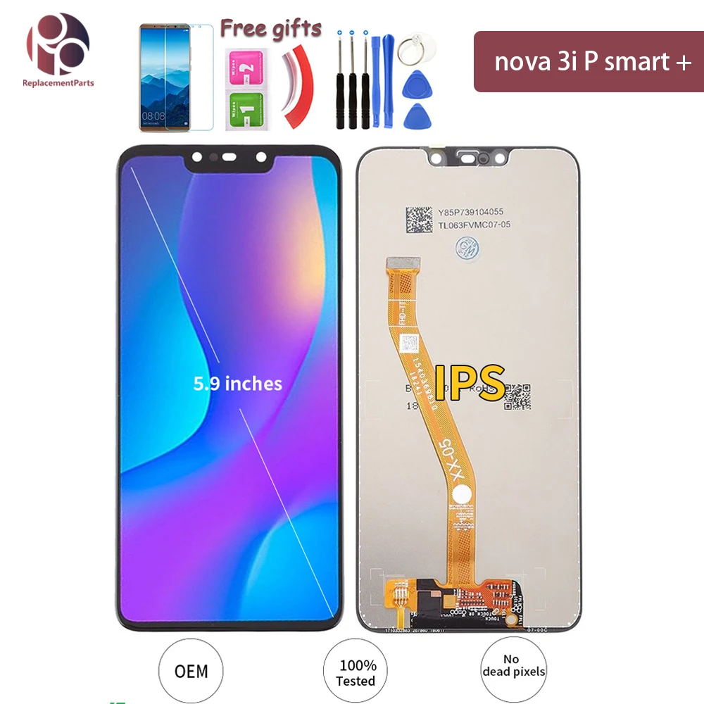 5Pcs держатель мобильного телефона ЖК-дисплей Дисплей для huawei Nova 3 3i PAR-AL00 PAR-LX1 PAR-LX1M PAR-LX9 PAR-TL20 Экран дигитайзер сборка Рамка