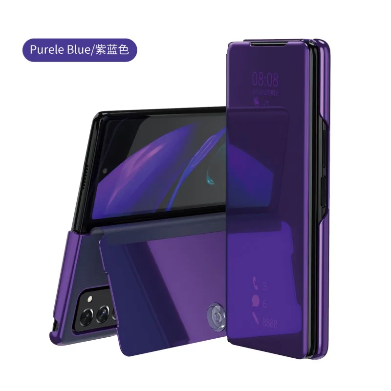 Premium Mirror Plating PU Leather Kickstand Shockproof Phone Case