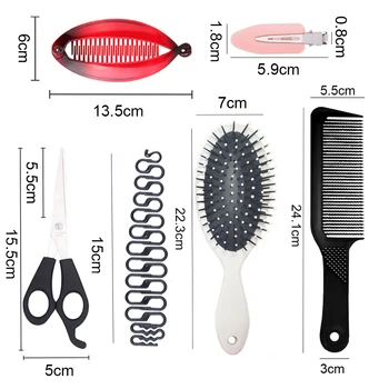 

1 Set Professional Fashion Hair Styling Tool Comb Barrette Scissors Twist Braid Tool Makeup Accessories