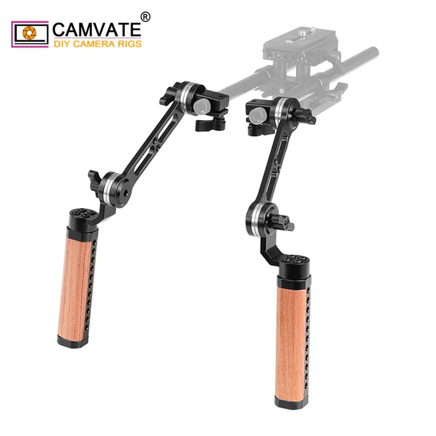 CAMVATE 2 шт. камера Регулируемая деревянная ручка захват с ARRI Rosette M6 Монтажная резьба