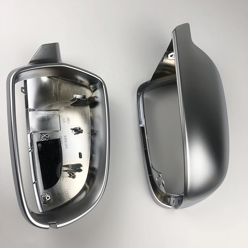 車のミラーカバーアウディ A4 B8 A3 A5 A6 Q3 マットクロームシルバーバックミラーカバー保護キャップ車のスタイリング(