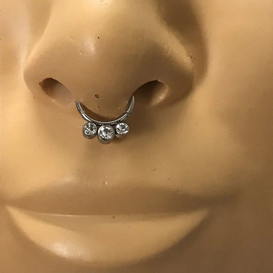 

30pc/lot 16g Stainless Steel Hinged Segment Clicker Ring Nose Septum Piercing Helix Cartilage Daith Tragus Crystal Zircon Hoop