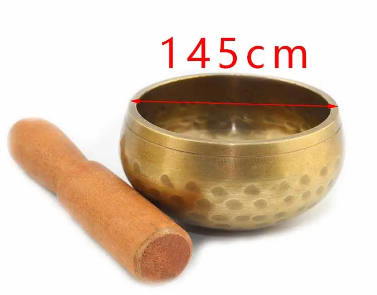 Ремесло Будда чаша глиняная посуда таз Тибетский ручной нарезание металлическая чаша непальская Поющая чаша религиозная Поющая чаша для медитаций - Цвет: diameter about 145mm
