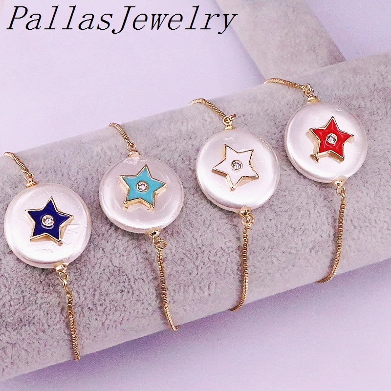 10 шт. эмалированные разных цветов звезда и Шарм Белый корпус бусины браслет для женщин Девушка ювелирные изделия