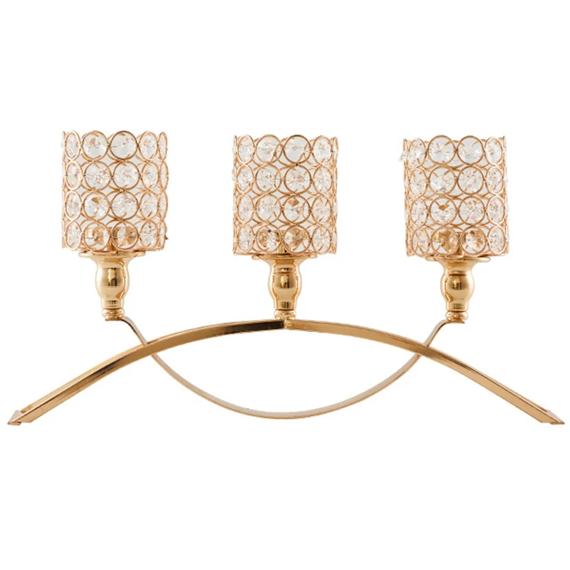 

New-Crystal Candlestick European Wedding Props Arch Bridge Candle Holder Home Decoration Candlestick