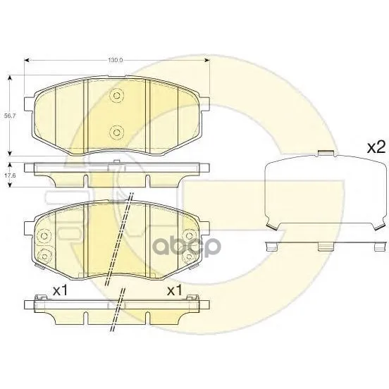 Колодки Тормозные Kia Soul 14-/Hyndai I20 10-/Sonata 09- Передние Girling 6135535 Girling арт. 6135535