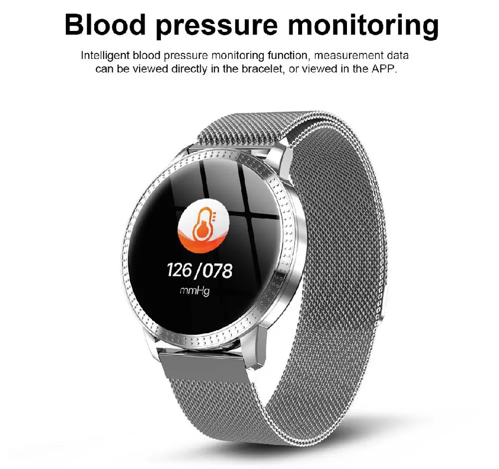 CF18 Smart Bracelet Round Screen Waterproof Heart Rate Blood Pressure Smart Watch Smart Wristband Pedometer Fitness Tracker