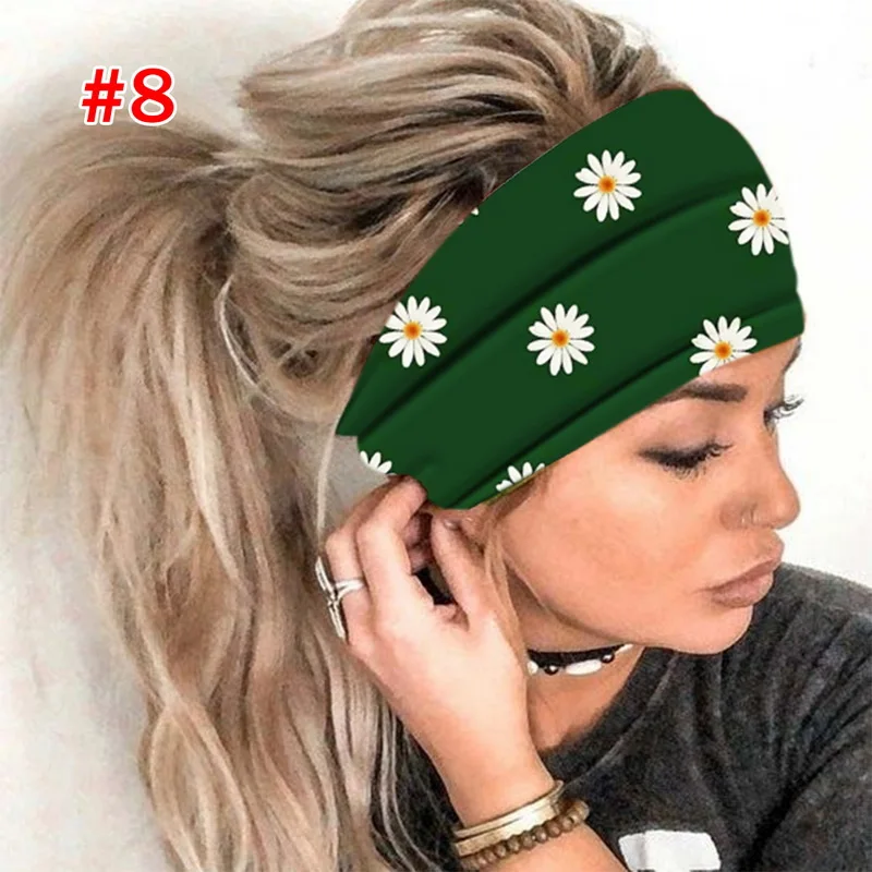 silver hair clips Women Headpiece Stretch 2020 Turban Hair Accessories Headwear Run Bandage Print Bands Gym Headbands Running Wide Headwrap bride headband