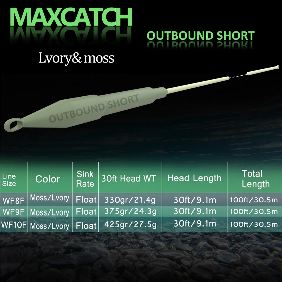 Maximumcatch исходящая короткая Летающая леска 6-10wt 100FT Вес вперед морская Летающая леска с 2 сварными петлями