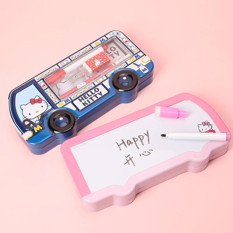 TOPSTHINK Hello kitty Пенал металлический автобус пенал с белой доской карандаши