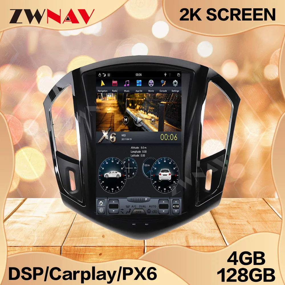 Carplay 128G Tesla Screen For Chevrolet CRUZE 2012 2013 2014 2015 Android 9 Multimedia GPS Audio Recorder Radio Receiver Stereo