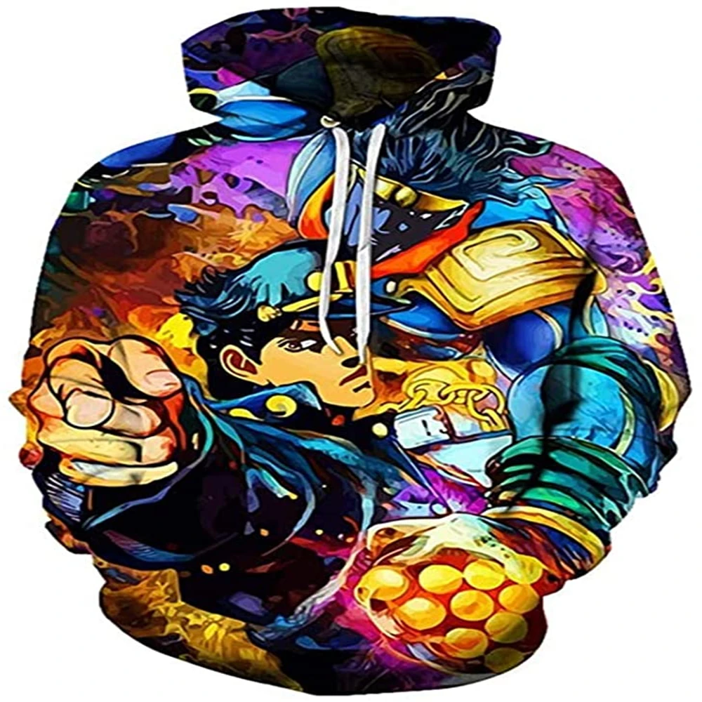 

New 3D Printed JoJo's Bizarre Adventure Autumn Winter Men Fashion Hoodie Comics Sweatshirt Casual Hoodies Funny Streetwear Coat