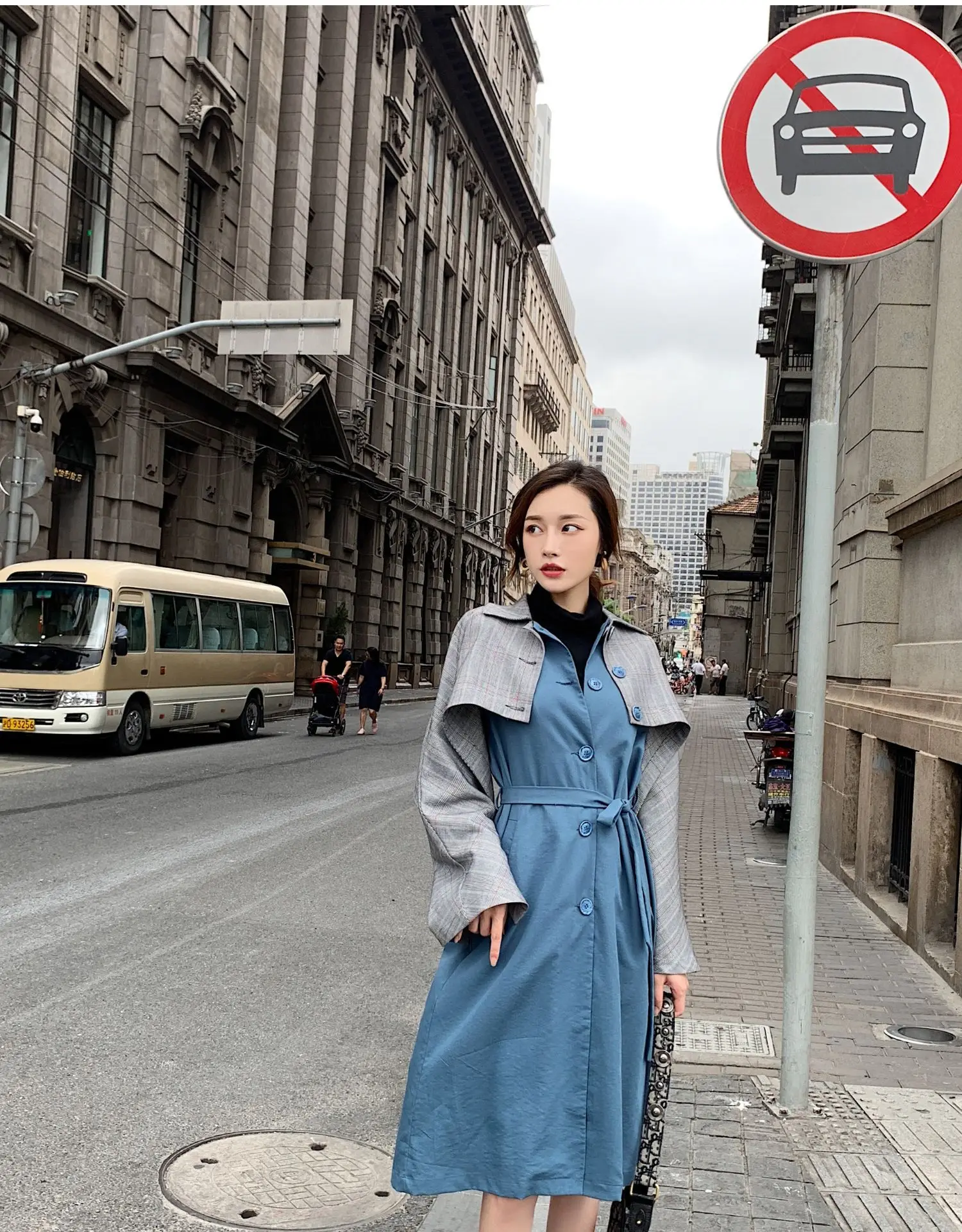 Дизайн для фотосессии-клетчатое Стеганое пальто для женщин, осень, стиль, Ретро стиль, шикарный стиль, приталенный облегающий полуоблегающий Тренч с