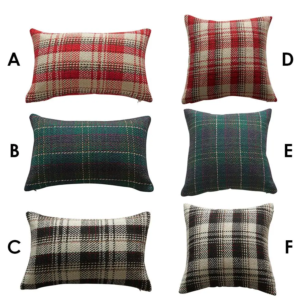 Wool Plaid Pillowcase Black White Hug Home Fabric Comfortable Fashion Cushion Cover | Дом и сад