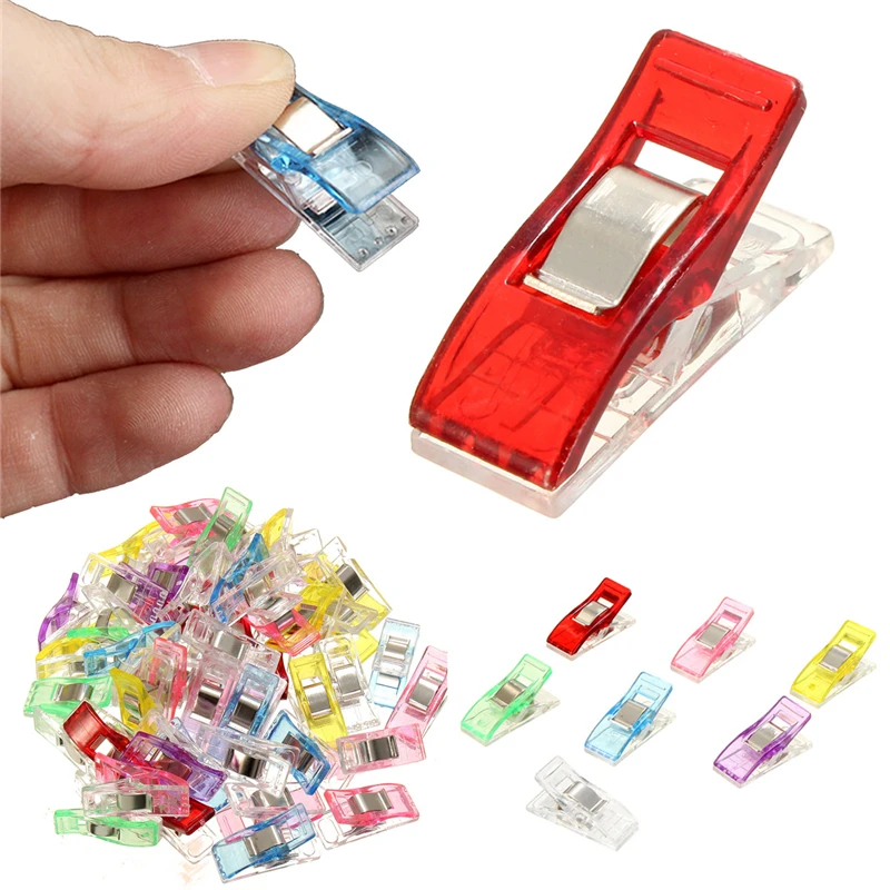 

50pcs Mixed Color Multifunction Small Plastic Clip Axe Clips Sewing Binder Clip For Crafting Home Office Supplies Color Random