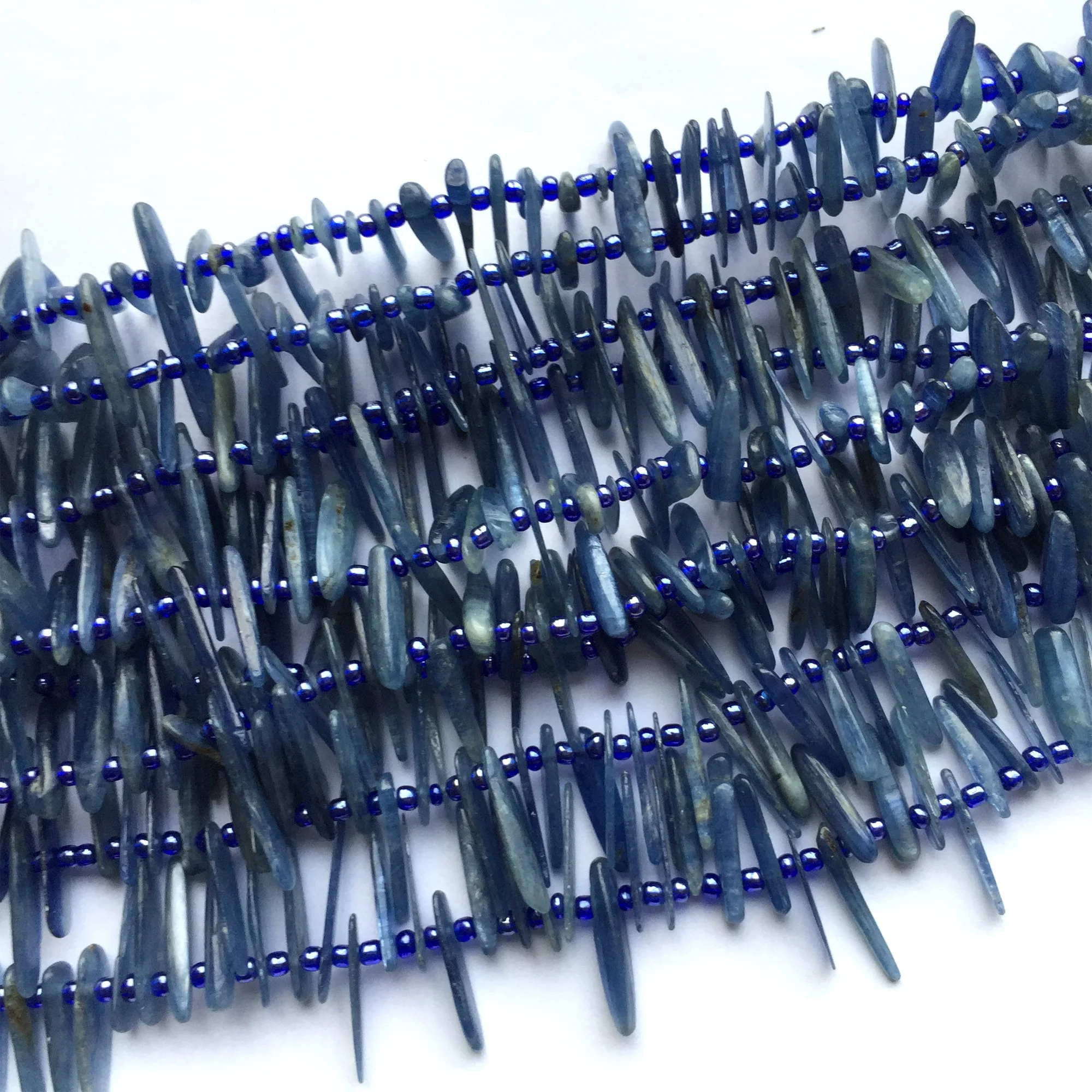 Kaufen Natürliche Echte Blau Kyanit Platten Scheiben Stick Zähne Bohrer Seite Kamm Fit Schmuck Halskette Armbänder 15 \
