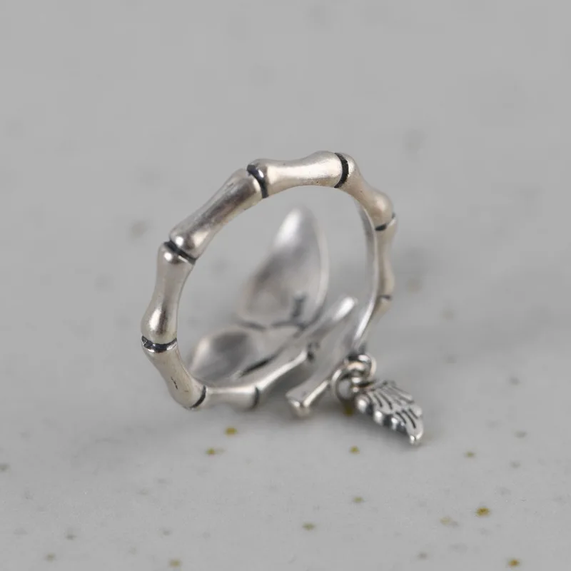 BALMORA Настоящее 925 пробы серебряные Открытые Кольца для женщин Оригинальные Серебряные Кольца для возлюбленной подарки Ретро ювелирные изделия Anillos
