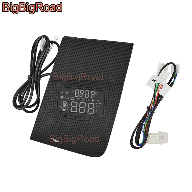 

Проекционный экран BigBigRoad для автомобиля, проекционный дисплей HUD HD, датчик превышения скорости сигнализации для Toyota Prado 2017 2018 2019 2020