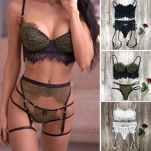 Женское сексуальное кружевное нижнее белье Babydoll, Открытый комплект с бюстгальтером, стринги, нижнее белье, ночное белье, наборы бюстгальтер+ трусы, Женский комплект нижнего белья, хит