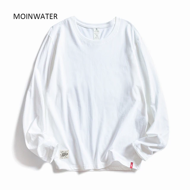 US $6.20 MOINWATER Women O-neck Long Sleeve T shirts Lady White Cotton Tops Female Soft Casual Tees Women's 