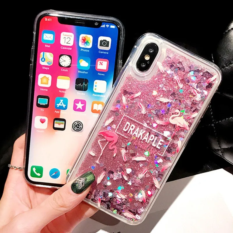 Чехол Dolphin Liquid для iPhone 11 Pro X XR XS Max Quicksand чехол для iPhone 5 S блестящий чехол для iPhone 6 S 6 S Plus 5S 5 SE 5SE - Цвет: couple