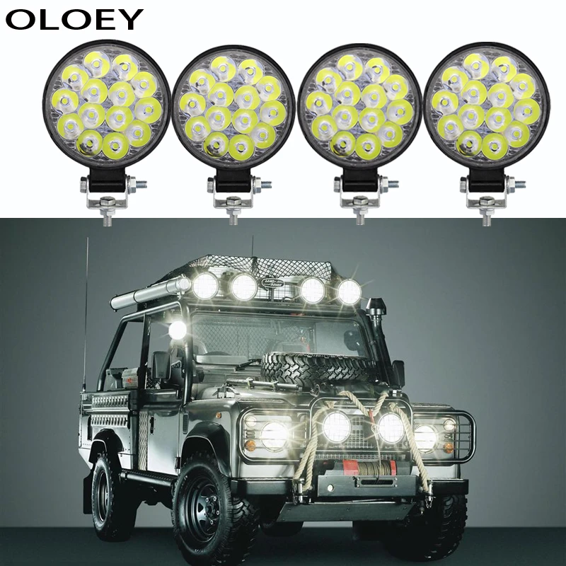 2pcs 48W 12V 24V 16 LED Work Light Spot Fog Lamp Truck Off-Road ATV SUV 4WD