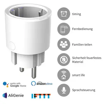 

Smart Plug WiFi Socket EU 10A Power Monitor Timing Function Works With Alexa Google Home Assistant Smart Home Voice Control