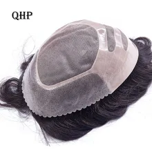 Mens Toupee Wig Replacement Systems Hairpiece Mono Lace With Thin PU 8x10 Natural Remy Indian Human Hair Handmade