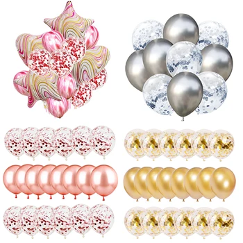

Globos Latex Metallic Marble Confetti Balloons Set Birthday Party Decorations Kids Decor Supplies